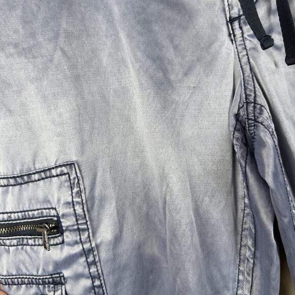 Women’s Express Satin CargoPant Size 12 Convertible Capri Adjustable Drawstring - Picture 8 of 14